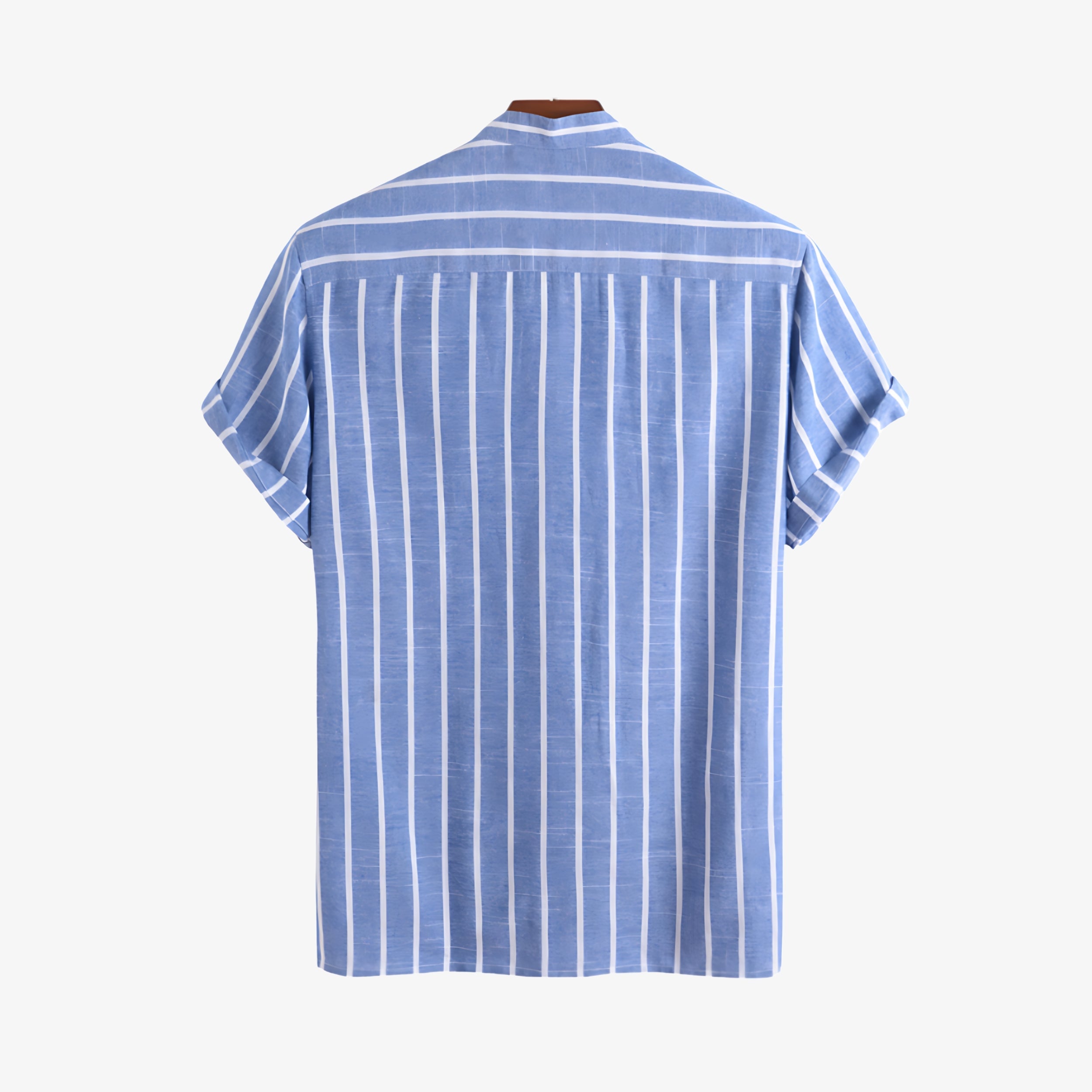 Striped Mandarin Collar Shirt