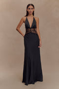 Donnah Lace And Satin Maxi Dress