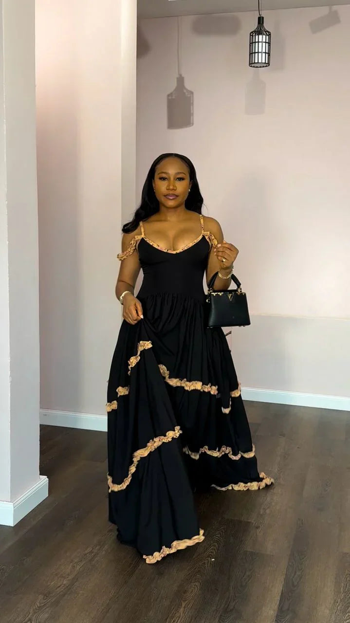 Crepe Sling Maxi Dress